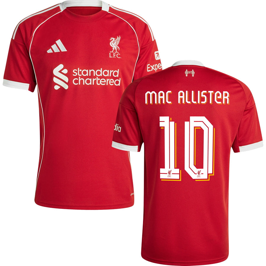Liverpool Home #10 MAC ALLISTER Jersey 2025/26 Adults-Footzilla