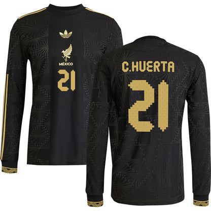 Mexico Gold Long Sleeve Jersey 2025 Adults-Footzilla