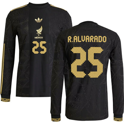 Mexico Gold Long Sleeve Jersey 2025 Adults-Footzilla