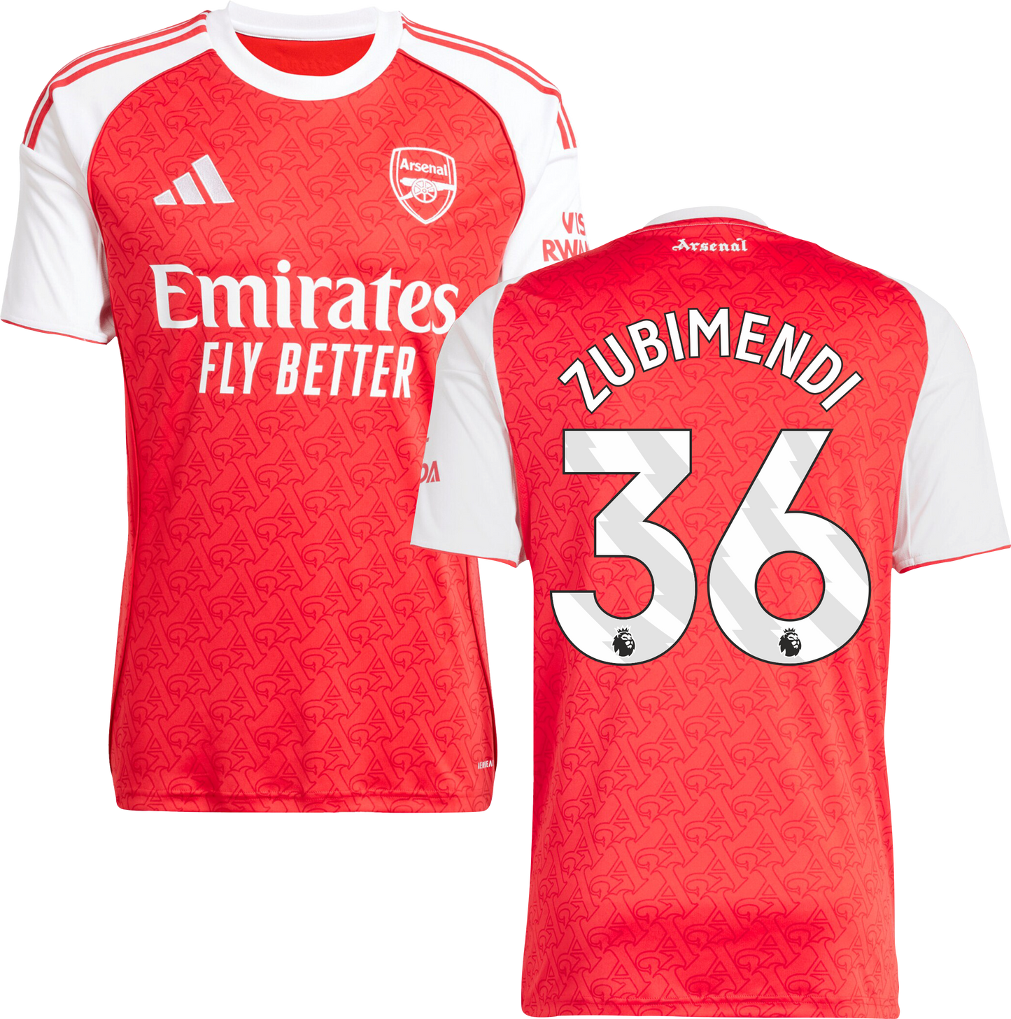 Arsenal Home Jersey #36 ZUBIMENDI 2025/26 Adults-Footzilla