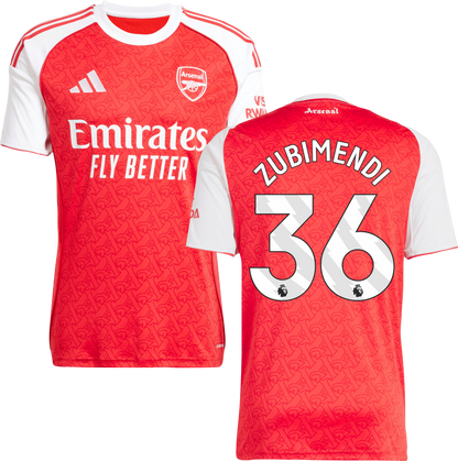 Arsenal Home Jersey #36 ZUBIMENDI 2025/26 Adults-Footzilla