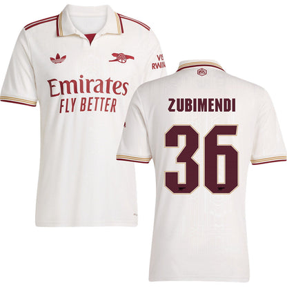 Arsenal Third Jersey #36 ZUBIMENDI 2025/26 Adults-Footzilla