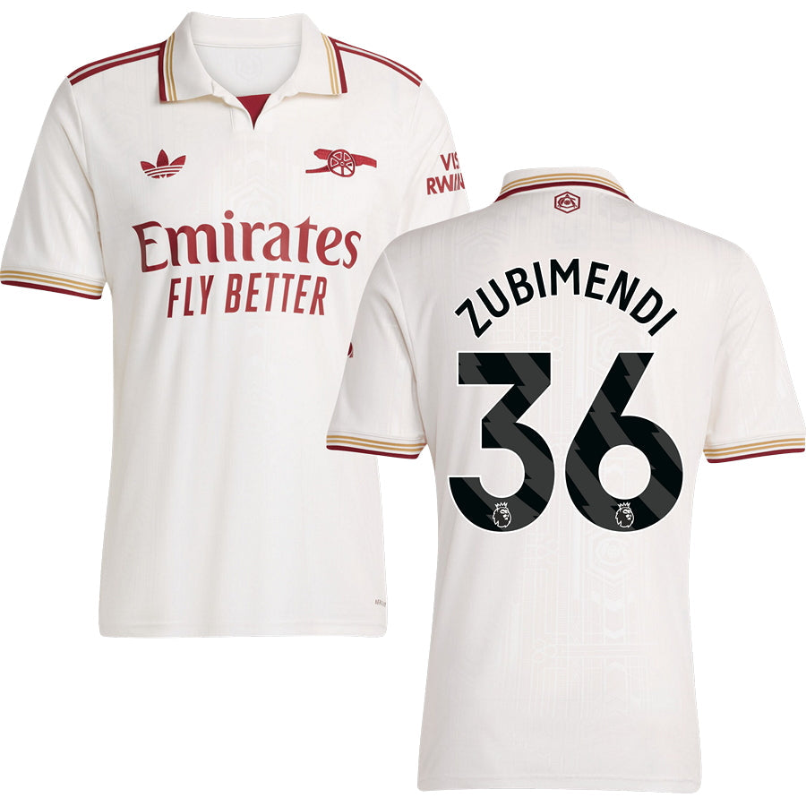Arsenal Third Jersey #36 ZUBIMENDI 2025/26 Adults-Footzilla