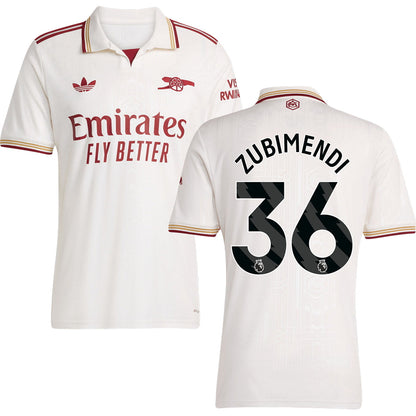 Arsenal Third Jersey #36 ZUBIMENDI 2025/26 Adults-Footzilla