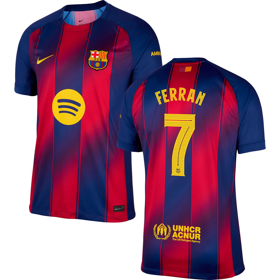 Barcelona FC Home #7 FERRAN Jersey 2025/26 Adults-Footzilla