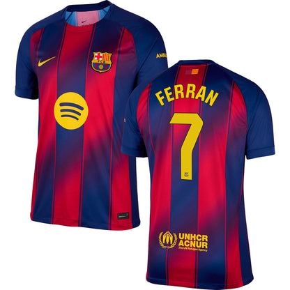 Barcelona FC Home #7 FERRAN Jersey 2025/26 Adults-Footzilla