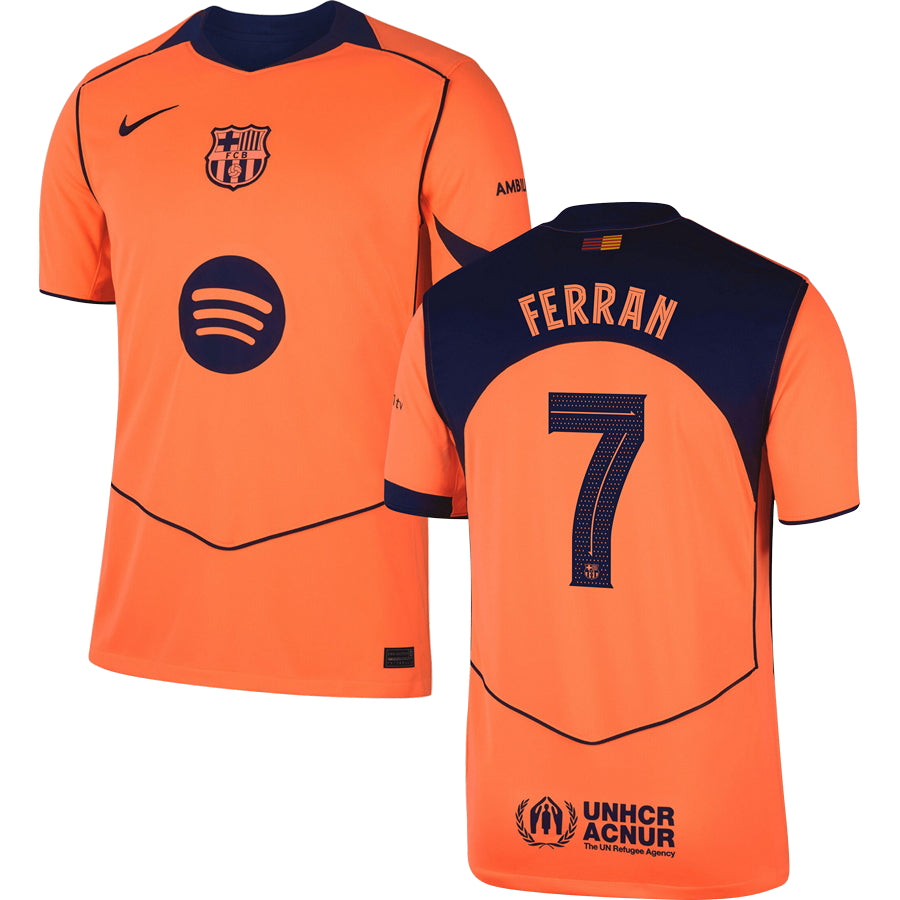Barcelona FC Third #7 FERRAN Jersey 2025/26 Adults-Footzilla