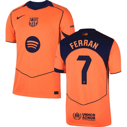 Barcelona FC Third #7 FERRAN Jersey 2025/26 Adults-Footzilla