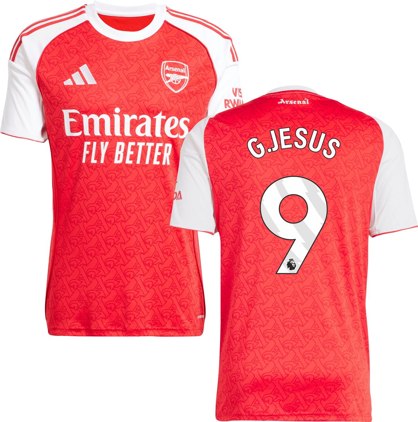 Arsenal Home Jersey #9 G.JESUS 2025/26 Adults-Footzilla