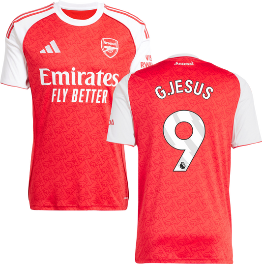 Arsenal Home Jersey #9 G.JESUS 2025/26 Adults-Footzilla