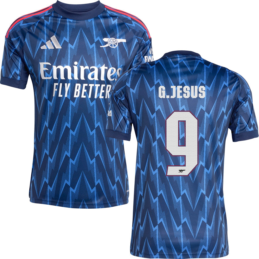 Arsenal Away Jersey #9 G.JESUS 2025/26 Adults-Footzilla