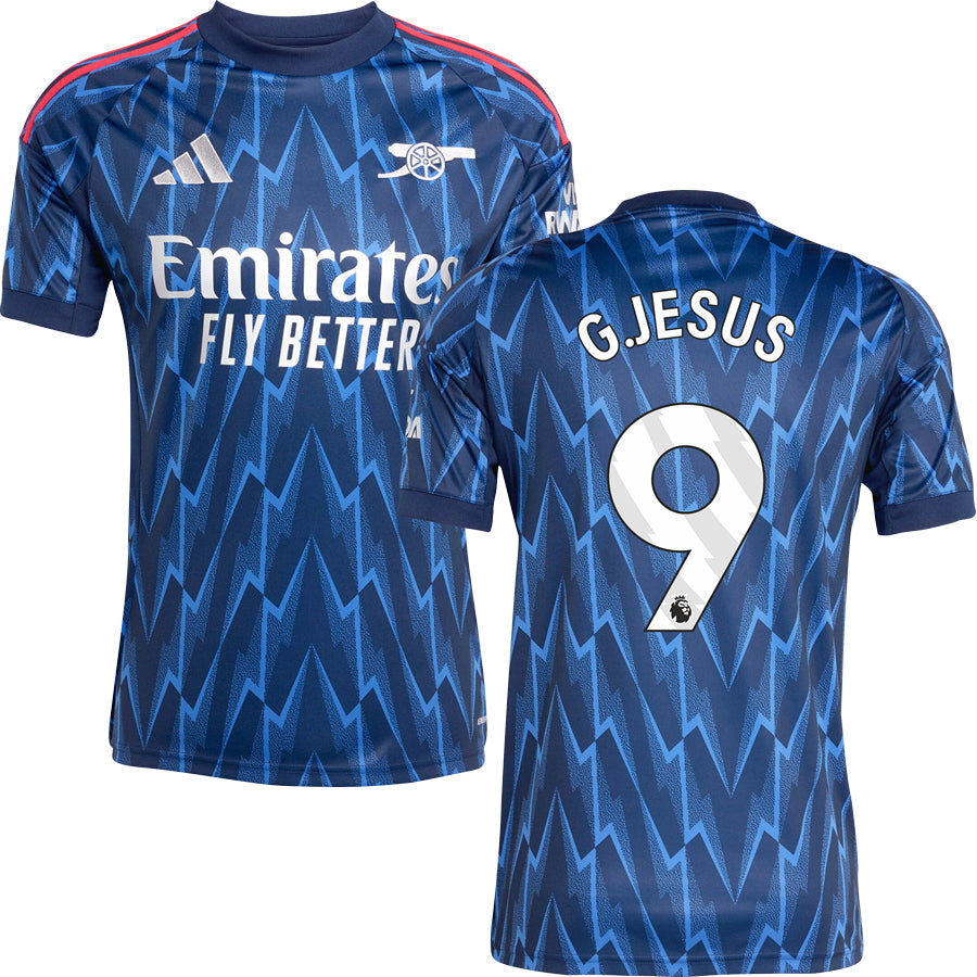 Arsenal Away Jersey #9 G.JESUS 2025/26 Adults-Footzilla