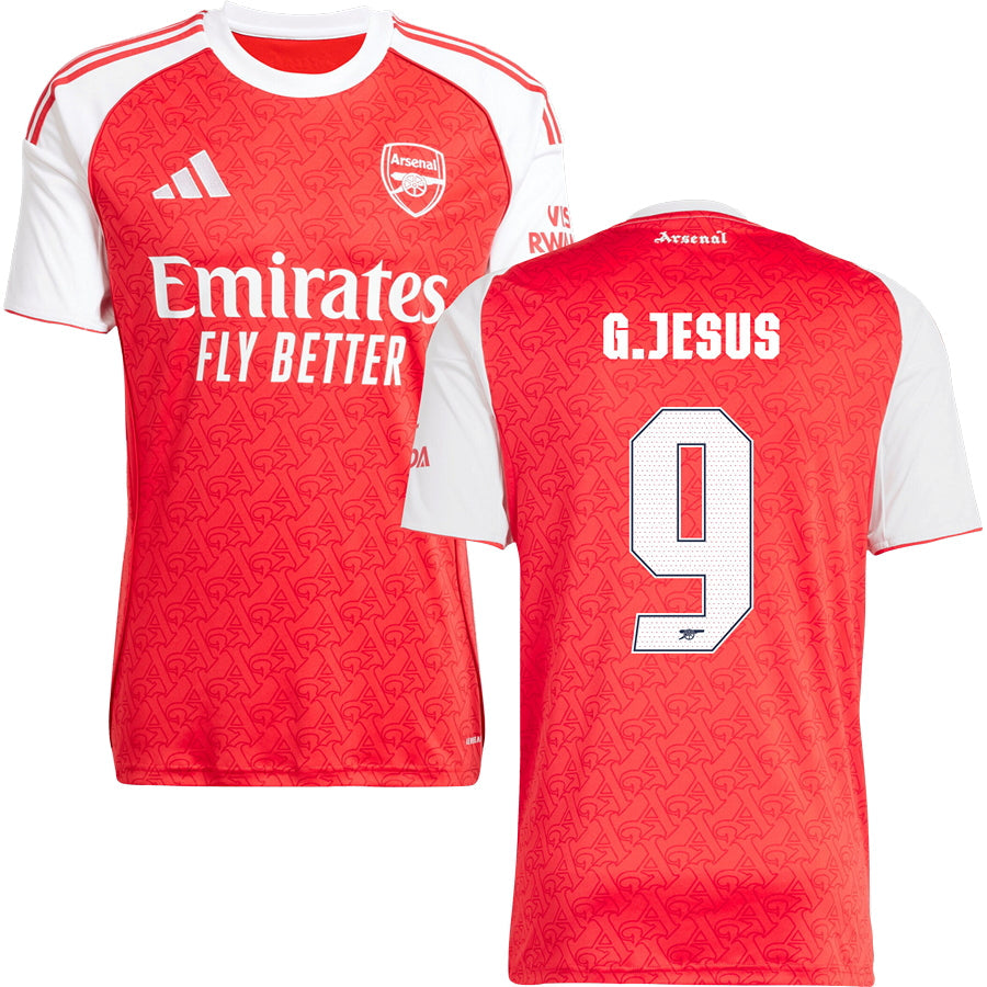 Arsenal Home Jersey #9 G.JESUS 2025/26 Adults-Footzilla