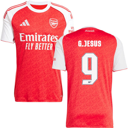 Arsenal Home Jersey #9 G.JESUS 2025/26 Adults-Footzilla