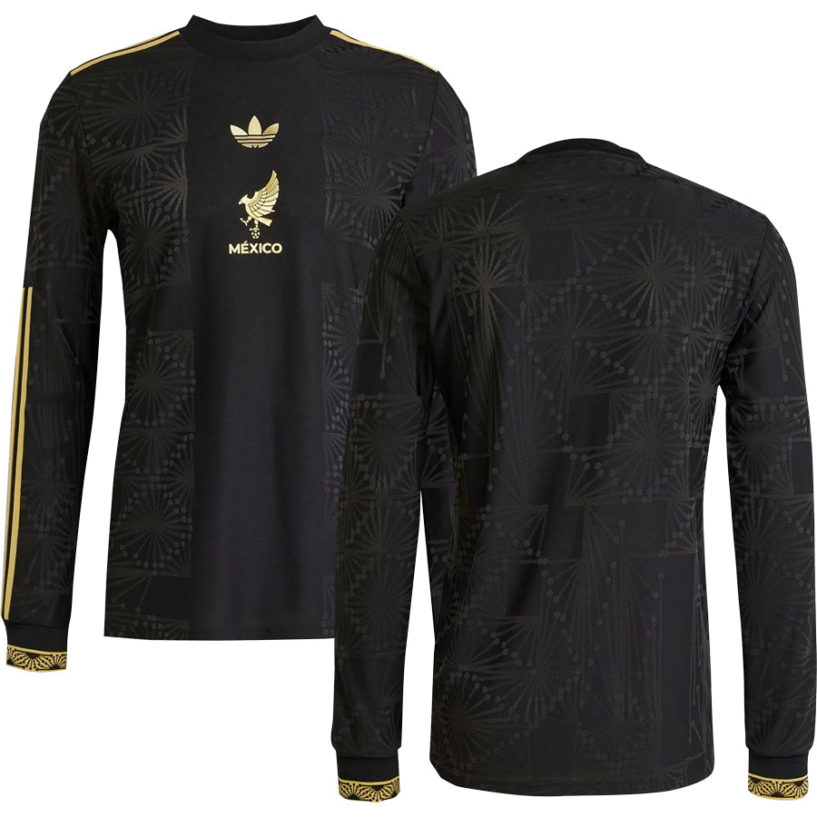 Mexico Gold Long Sleeve Jersey 2025 Adults-Footzilla